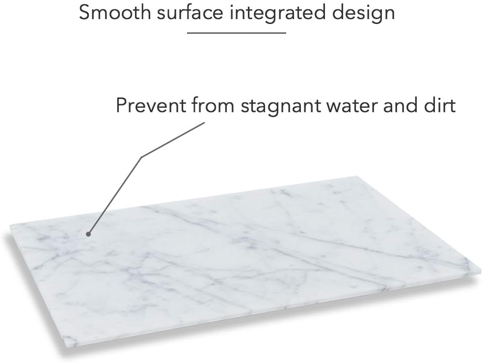 Large Marble Bathroom Tray for Counter White Vanity Tray for Home Decor/Kitchen/Dresser, Guest Towel Holder Tray Napkin Holder for Bathroom, Non-Resin/Non-Ceramic