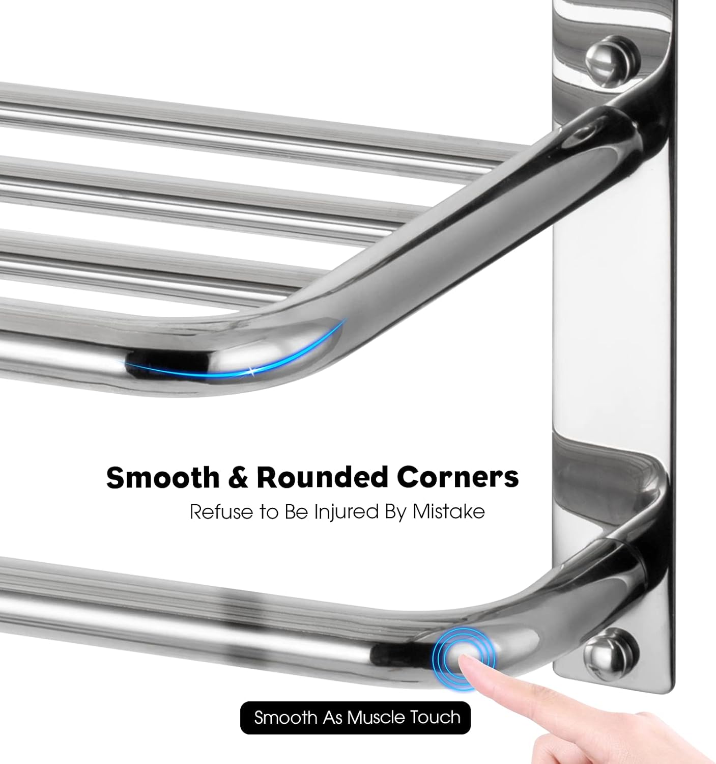 Towel Rack for Bathroom, DEWVIE 23 Inch Tower Holder with Tower Bars, SUS 304 Stainless Steel Lavatory Bath Towel Shelf Towel Hanger Wall Mount, 3-Tier (Brushed Nickel)