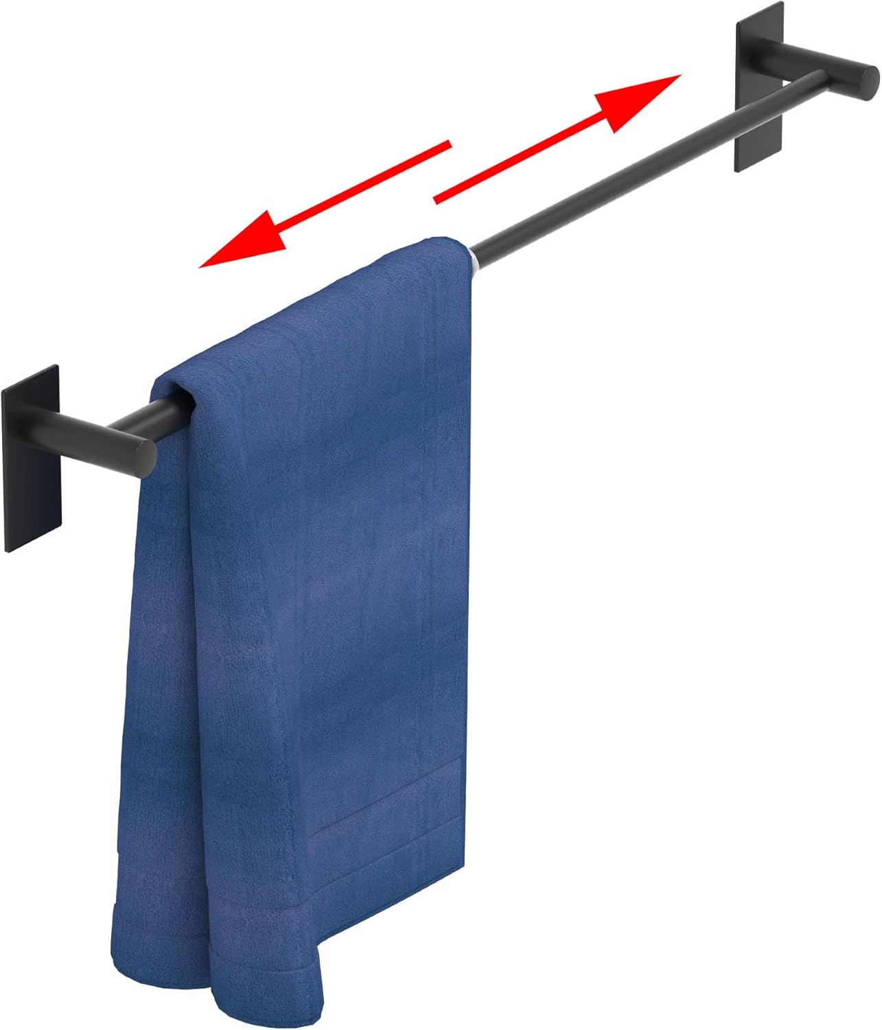 Adjustable Towel Bar, HOMOTEK Economical Bathroom Towel Holder Rod from 12 Inch to 22 Inch Single Towel Racks, Wall Mount Towel Rail, Towel Hanger Hook for Kitchen(1 Pack Brushed Stainless Steel)
