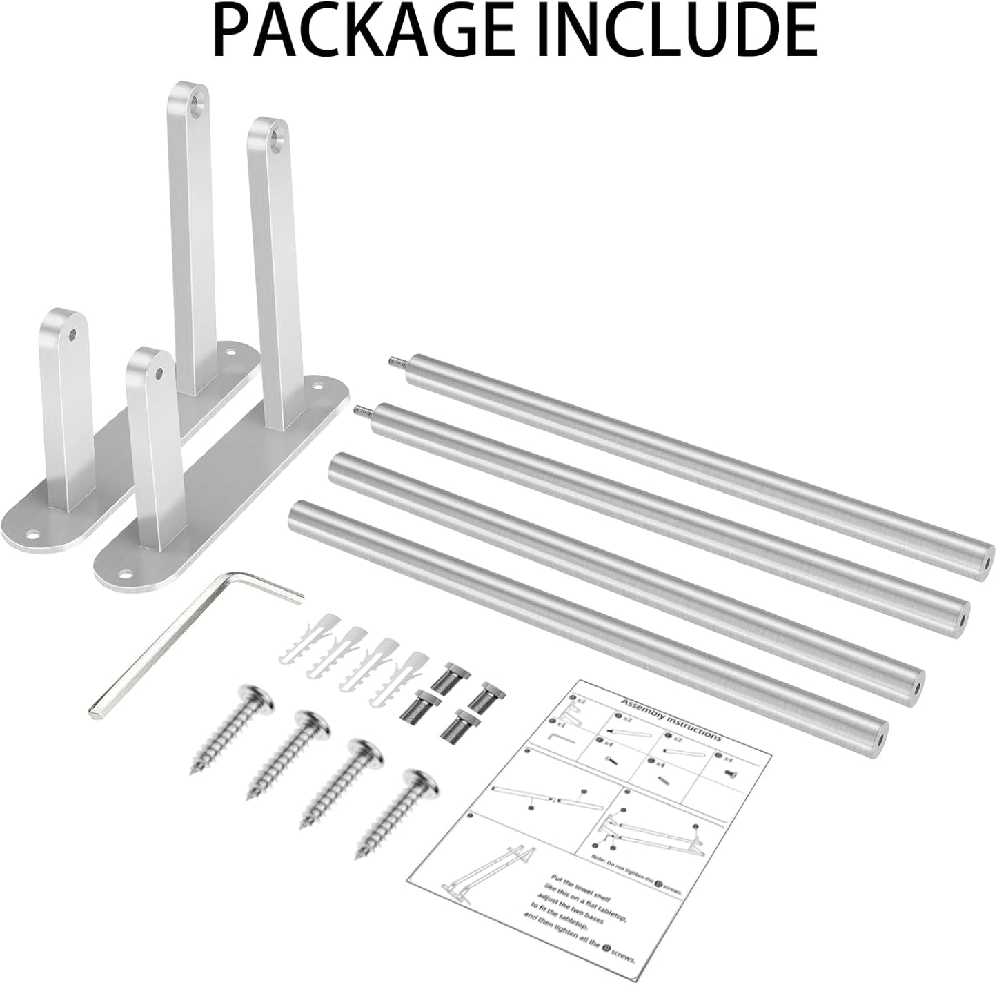 Towel Rack for Bathroom, Double Towel Bar 24Inch, Stainless Steel Bathroom Towel Holder, Double Towel Hanger Wall Mounted Towel Rod, Bathroom Towel Rack(Brushed Nickel)
