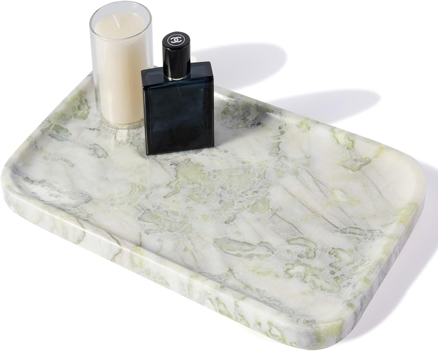 Travertine Vanity Tray, Stone Bathroom Tray for Countertop, Marble Decorative Dresser, Large Serving Trays for Kitchen Counter, Storage for Kitchen Sink, Perfume, Jewelry Holder