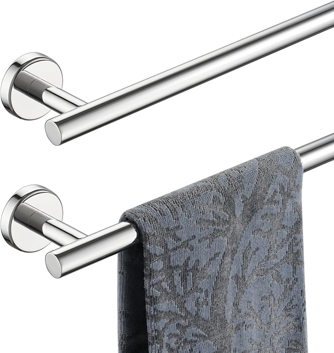 JQK Bath Towel Bar, 20.5 Inch 304 Stainless Steel Thicken 0.8mm Towel Rack Bathroom, Towel Holder Brushed Finished Wall Mount, Useable Length 18 Inch TB110L18-BN