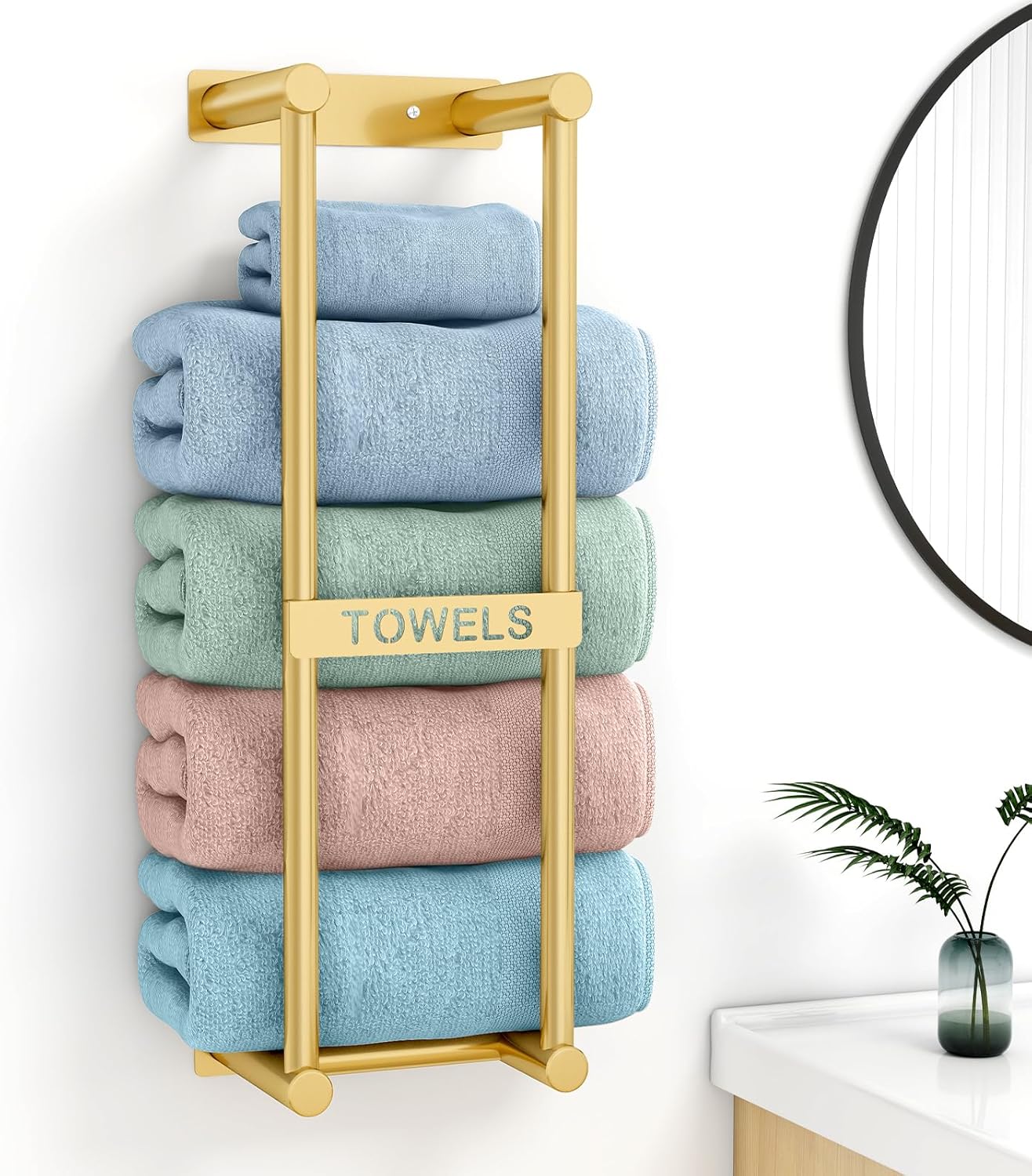 Towel Racks for Bathroom, STWWO Towel Storage for Small Bathroom 22inch, Stainless Steel Towel Rack Wall Mounted for Bath Towel, Brushed Nickel