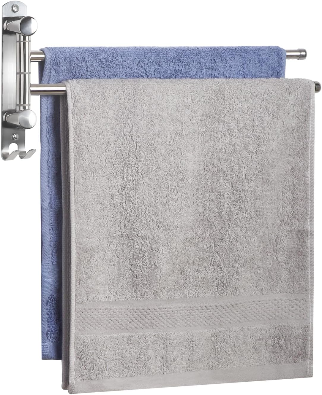 Bathroom Towel Rack JSVER 4 Arms Swivel Towel Holder, Towel Bar Wall Mounted, SUS304 Stainless Steel Space Saving Towel Rack, Towel Racks for Bathroom, Kitchen