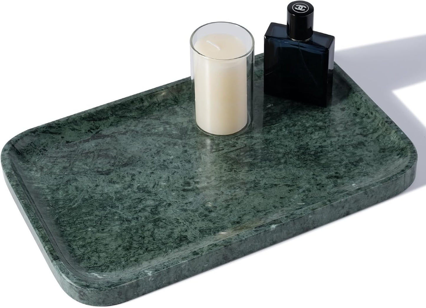 Travertine Vanity Tray, Stone Bathroom Tray for Countertop, Marble Decorative Dresser, Large Serving Trays for Kitchen Counter, Storage for Kitchen Sink, Perfume, Jewelry Holder