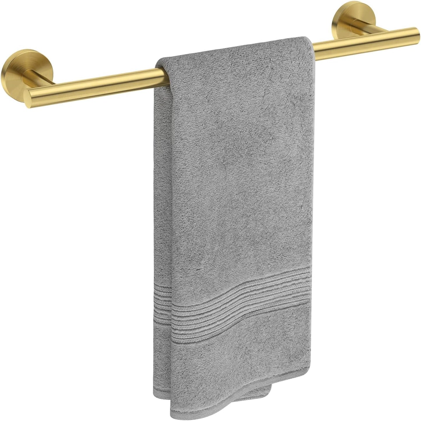 USHOWER Brushed Nickel Towel Bar, 24-Inch Towel Rack for Bathroom Wall Mounted, Thicken SUS304 Stainless Steel Towel Rod Modern Home Decor (Total Length 26-Inch)