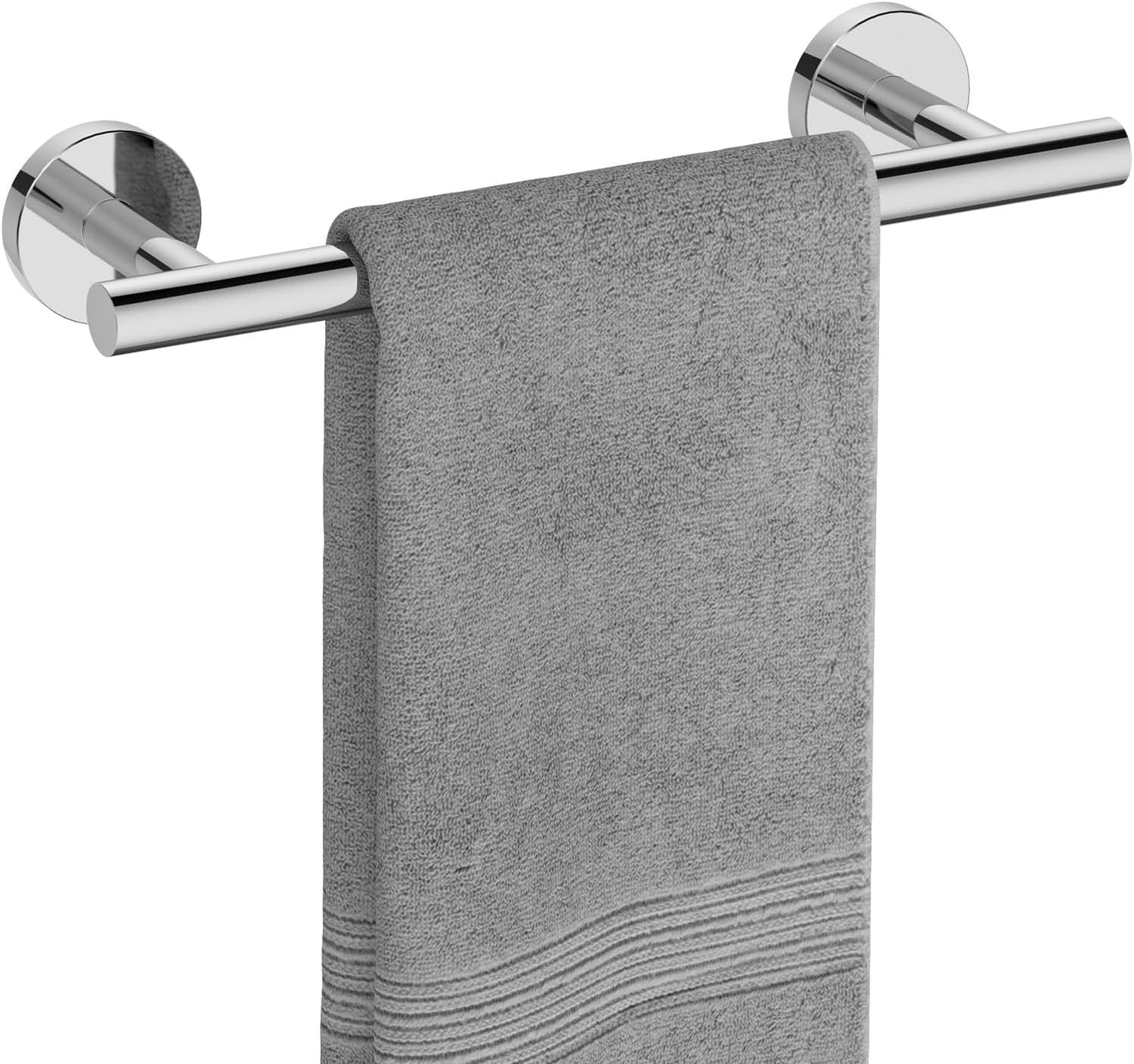 USHOWER Brushed Nickel Towel Bar, 24-Inch Towel Rack for Bathroom Wall Mounted, Thicken SUS304 Stainless Steel Towel Rod Modern Home Decor (Total Length 26-Inch)