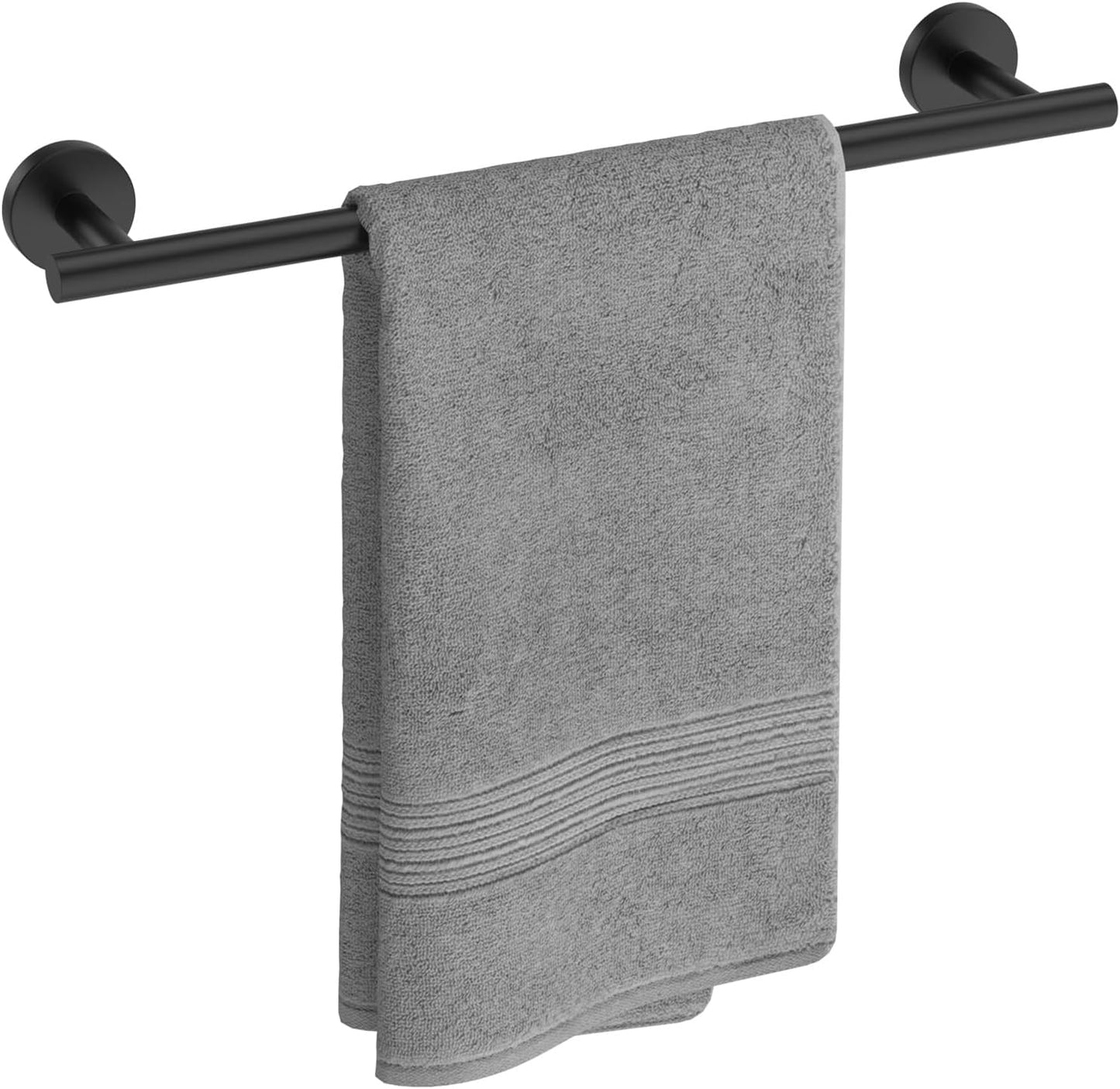 USHOWER Brushed Nickel Towel Bar, 24-Inch Towel Rack for Bathroom Wall Mounted, Thicken SUS304 Stainless Steel Towel Rod Modern Home Decor (Total Length 26-Inch)