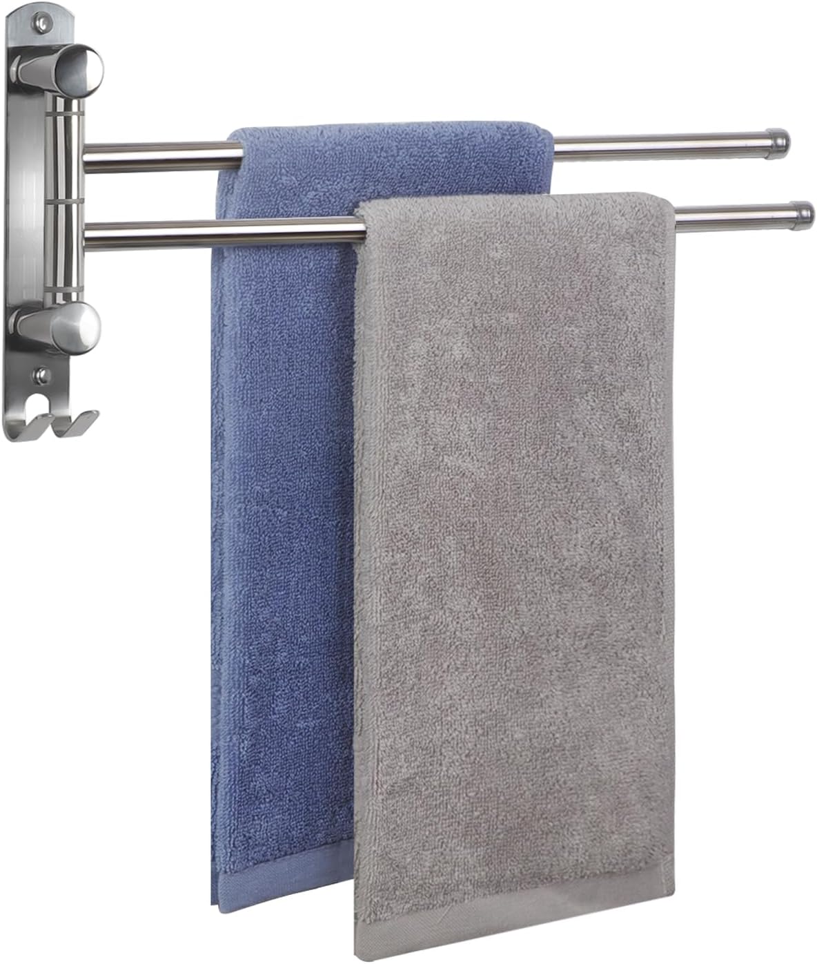 Bathroom Towel Rack JSVER 4 Arms Swivel Towel Holder, Towel Bar Wall Mounted, SUS304 Stainless Steel Space Saving Towel Rack, Towel Racks for Bathroom, Kitchen