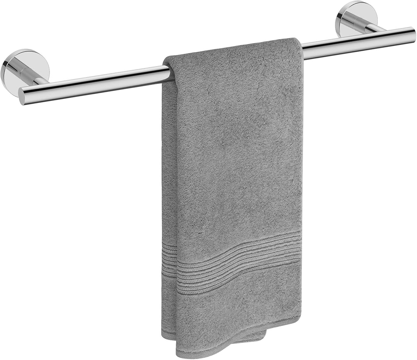 USHOWER Brushed Nickel Towel Bar, 24-Inch Towel Rack for Bathroom Wall Mounted, Thicken SUS304 Stainless Steel Towel Rod Modern Home Decor (Total Length 26-Inch)