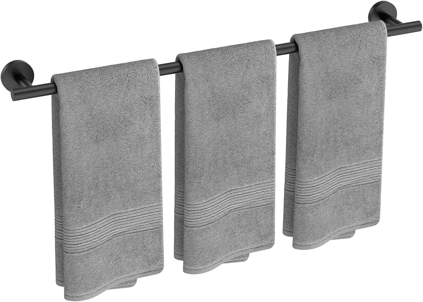 USHOWER Brushed Nickel Towel Bar, 24-Inch Towel Rack for Bathroom Wall Mounted, Thicken SUS304 Stainless Steel Towel Rod Modern Home Decor (Total Length 26-Inch)