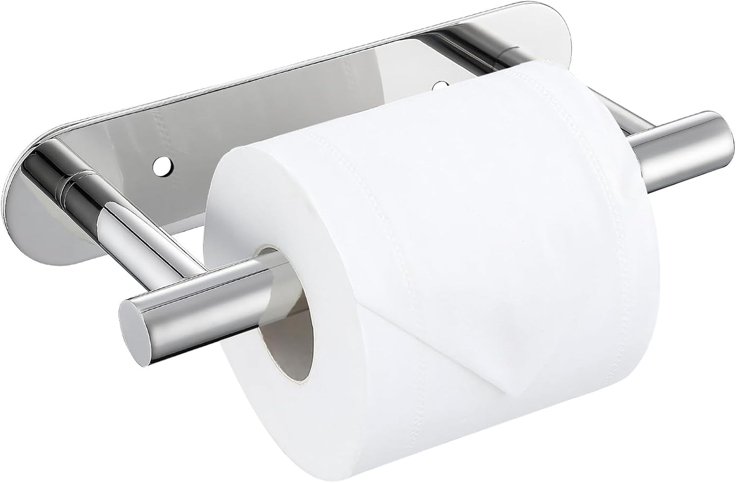 Brushed Gold Toilet Paper Holder, Upgraded SUS304 Stainless Steel Toilet Roll Holder, Modern Double Base Paper Towel Holder Wall Mount for Bathroom, Kitchen, Washroom