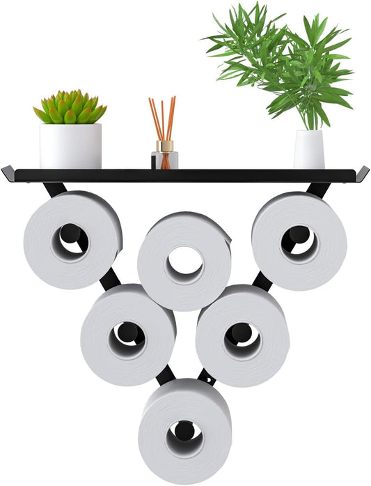 Toilet Paper Holder Rack, Funny Wall Mount Toilet Paper Storage for Extra 12 Rolls, Metal Wall Art Sculpture Bathroom Decor Tissue Holder Shelf