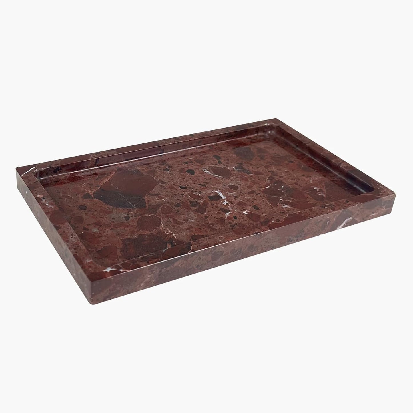 Natural Marble Vanity Tray, 9.8"x5.9" Genuine Calacatta Viola Marble Tray for Bathroom/Kitchen/Dresser