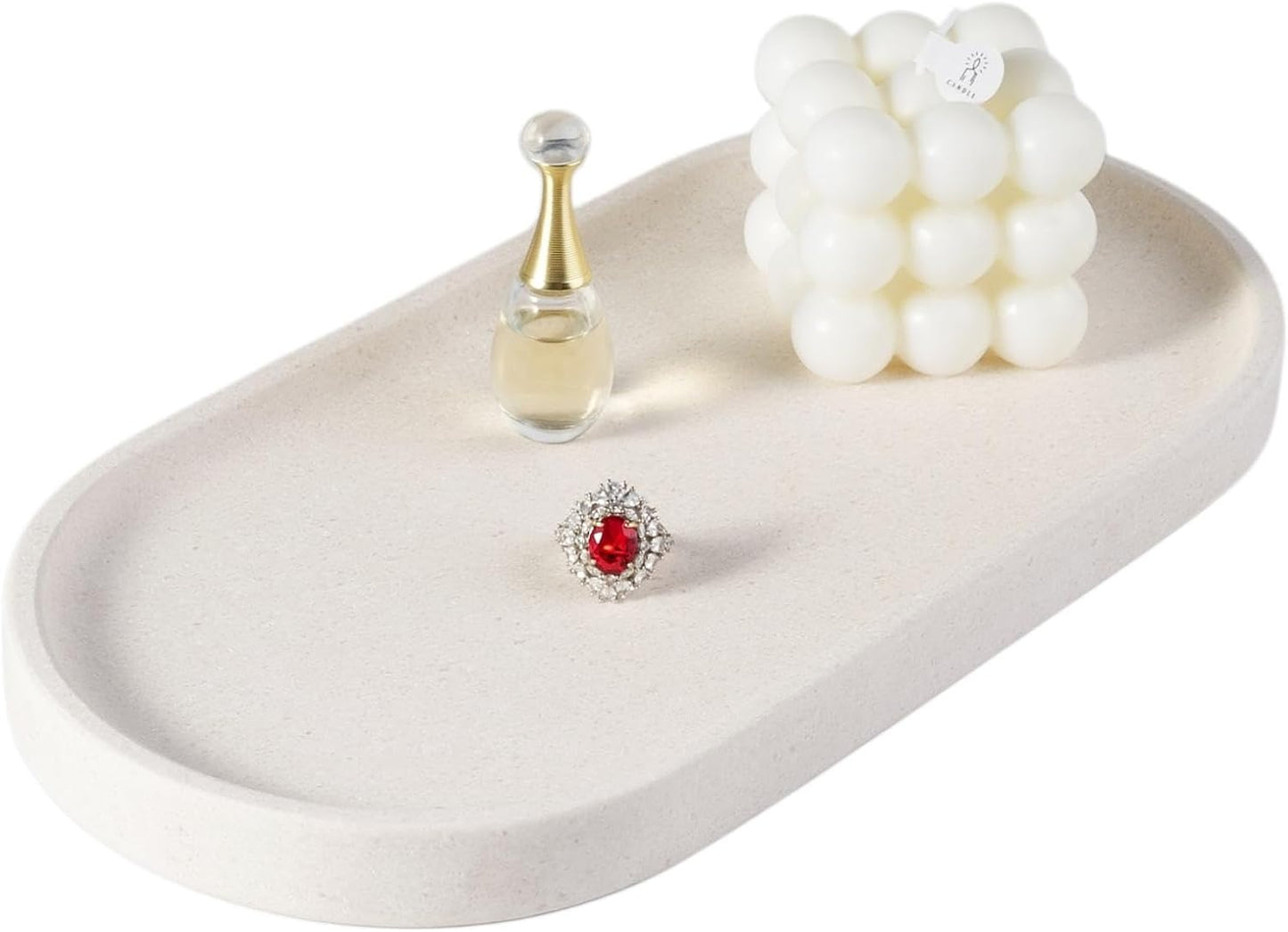 Koville Natural Decorative Marble Bathroom Tray, 12"x6" Calacatta Viola Marble Catchall Tray for Bathroom, Stone Perfume Trays Jewelry Dish for Dresser, Stone Storage Trays for Home Decor