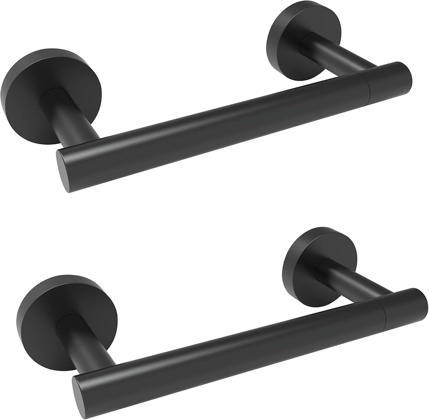 Toilet Paper Holder Stand, Modern Bathroom Free Standing Toilet Paper Roll Holder, Stainless Steel Tissue Rack, Rust-Proof & Heavy Stable Base (Matte Black)