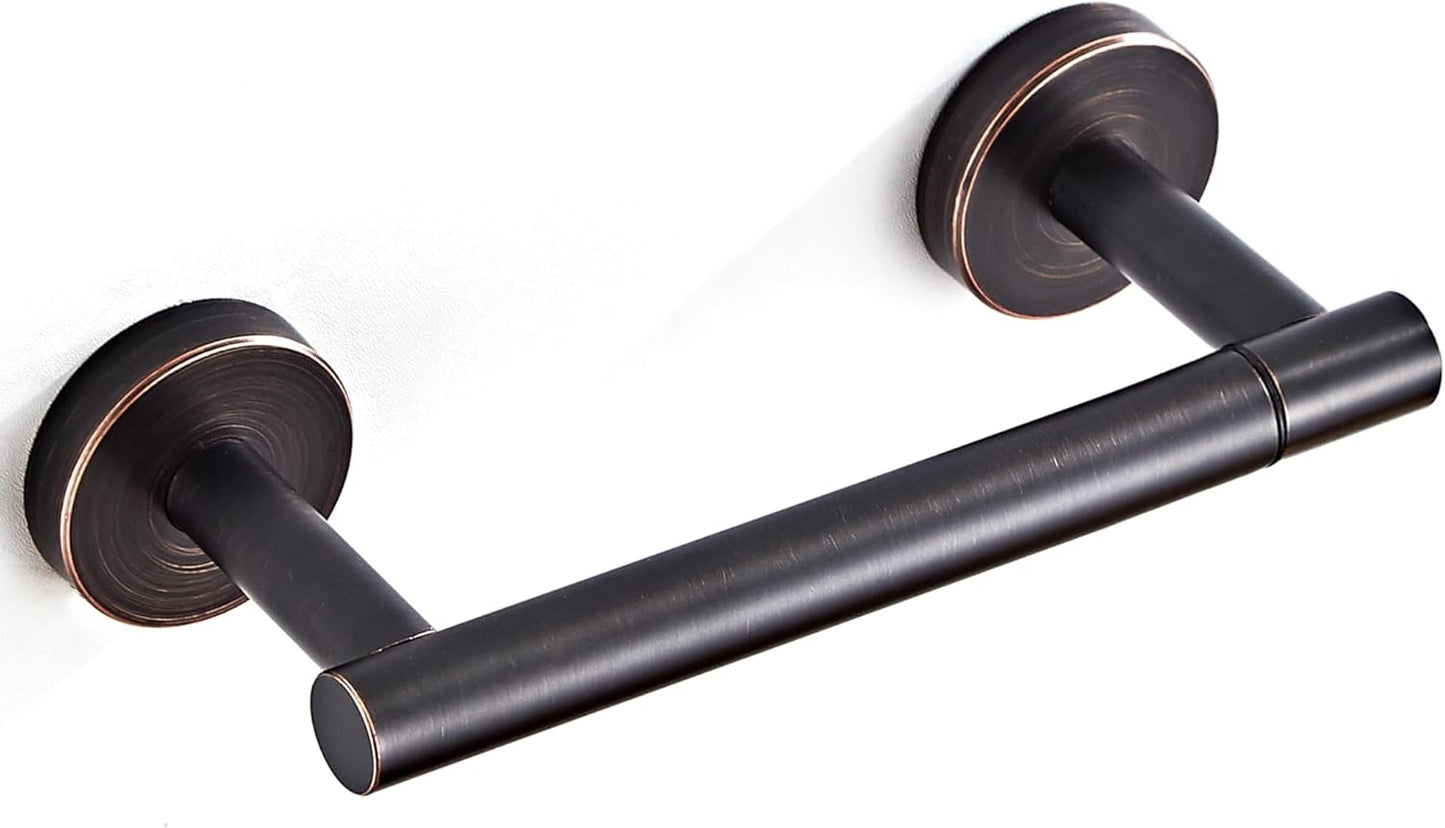 Toilet Paper Holder Stand, Modern Bathroom Free Standing Toilet Paper Roll Holder, Stainless Steel Tissue Rack, Rust-Proof & Heavy Stable Base (Matte Black)