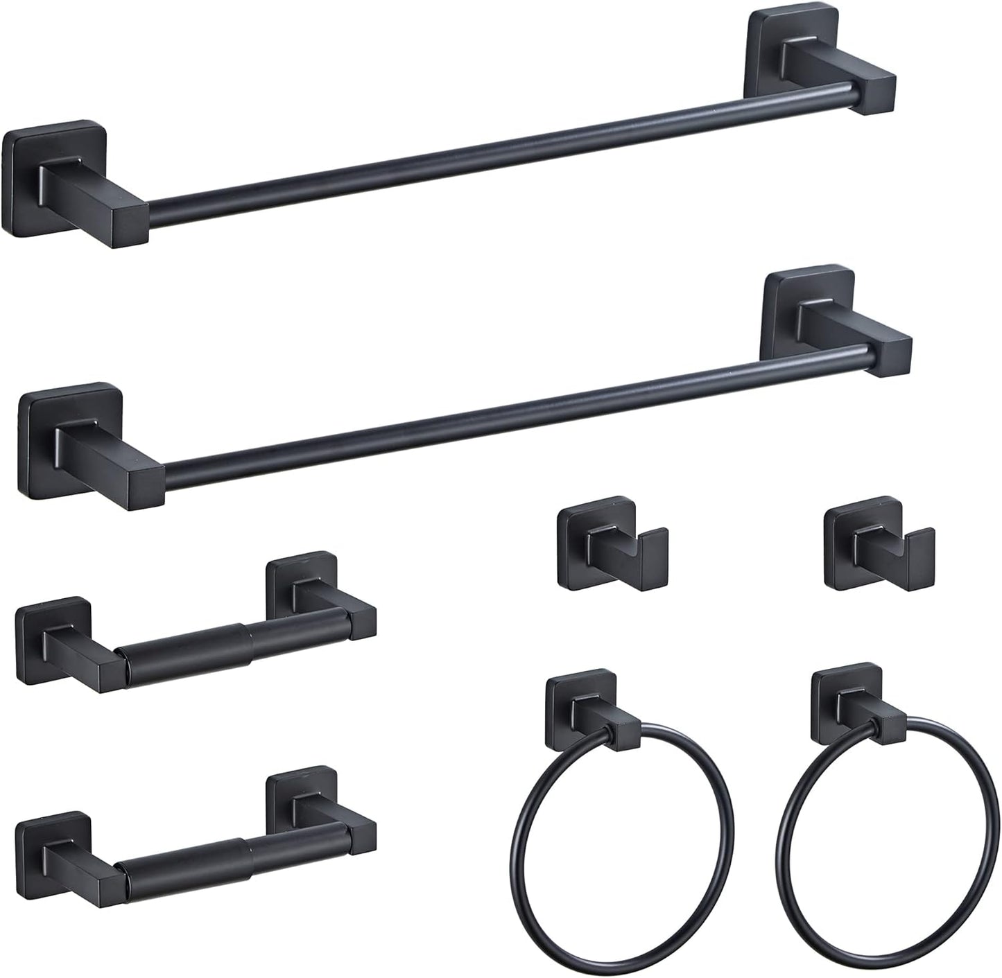 Brushed Nickel Bathroom Hardware Set 4 Pieces,Towel Bar Set Stainless Steel Wall Mounted, Includes 16In Hand Towel Bar, Towel Ring, Robe Towel Hooks,Toilet Paper Holder, Bathroom Towel Rack Set…