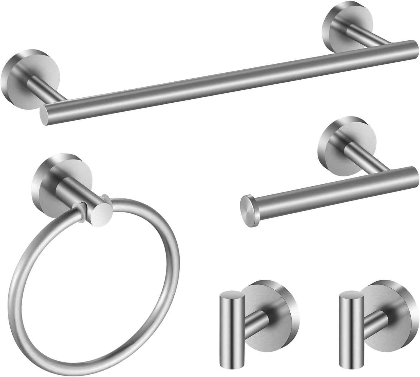 Bathroom Hardware Set 10 Pieces, Stainless Steel Towel Bar Set Includes 16 inch Towel Bar, Towel Hook, Towel Ring Toilet Paper Holder