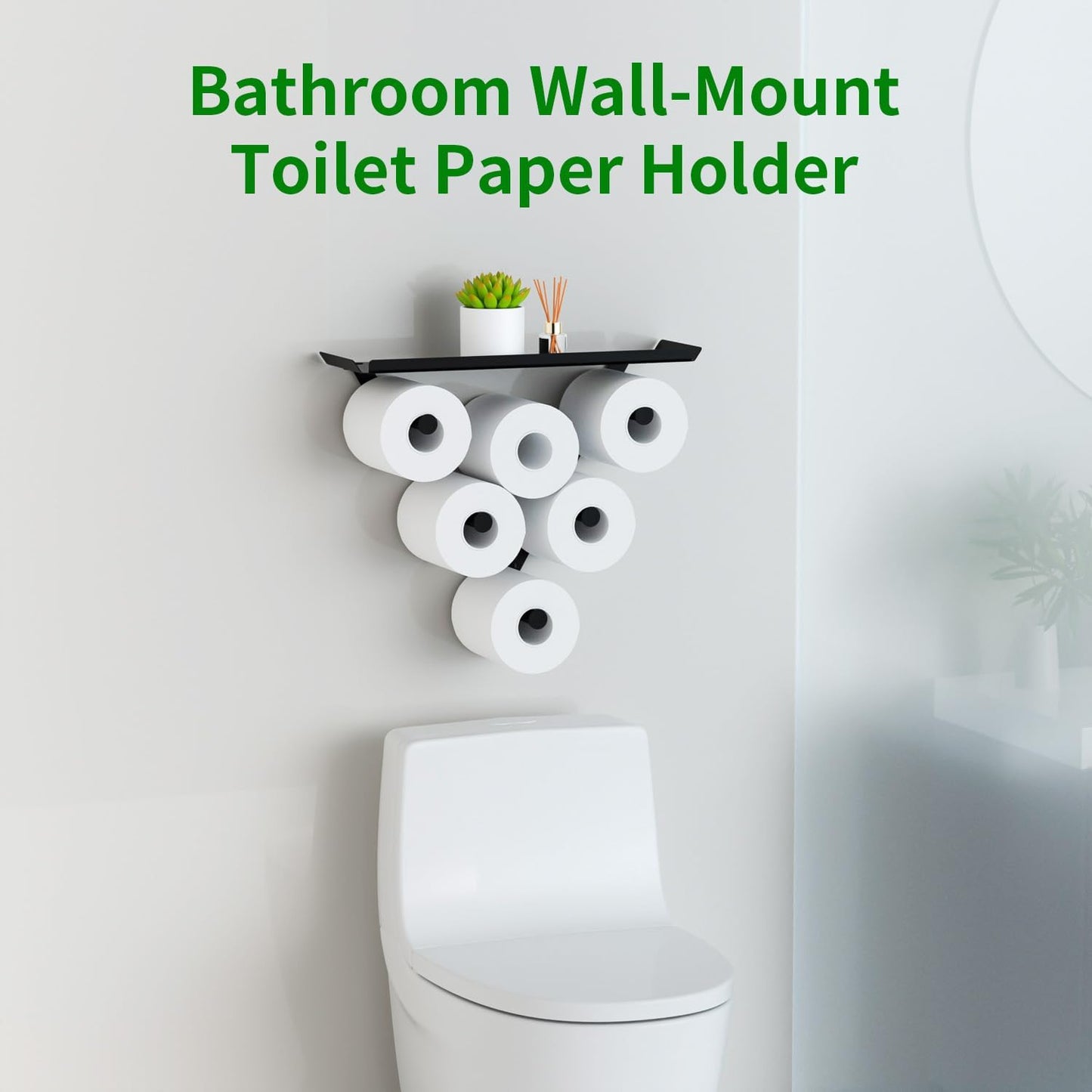 Toilet Paper Holder Rack, Funny Wall Mount Toilet Paper Storage for Extra 12 Rolls, Metal Wall Art Sculpture Bathroom Decor Tissue Holder Shelf