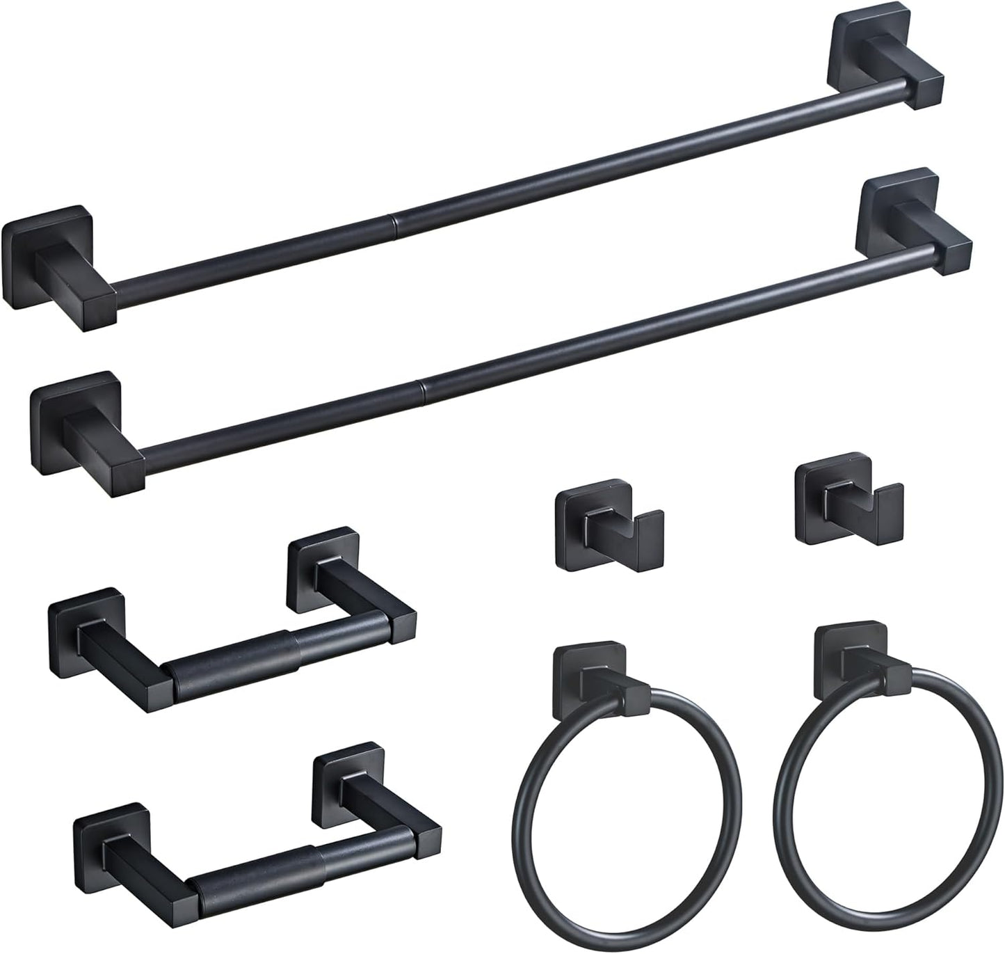Brushed Nickel Bathroom Hardware Set 4 Pieces,Towel Bar Set Stainless Steel Wall Mounted, Includes 16In Hand Towel Bar, Towel Ring, Robe Towel Hooks,Toilet Paper Holder, Bathroom Towel Rack Set…