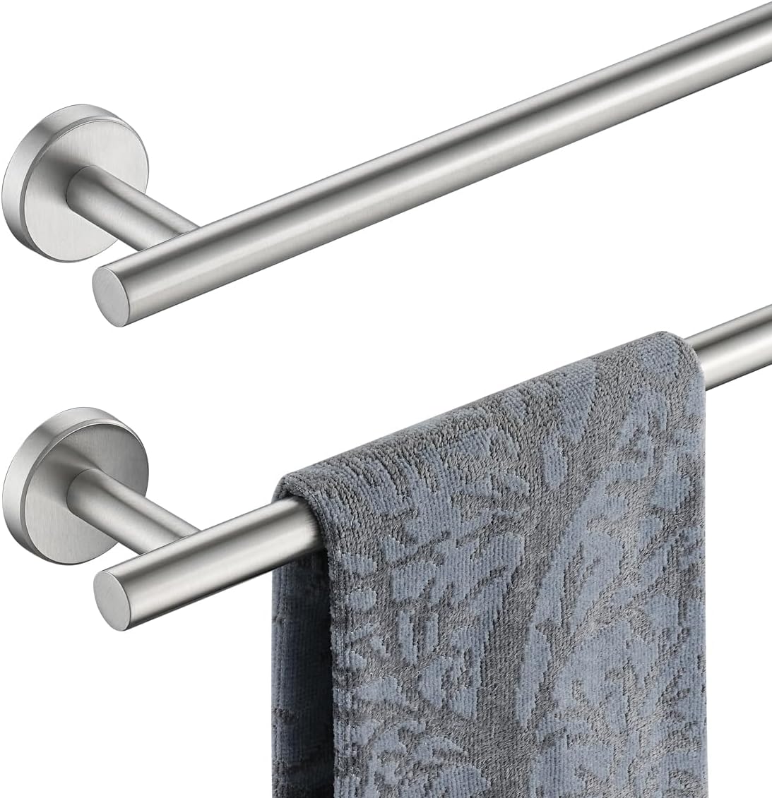 JQK Bath Towel Bar, 20.5 Inch 304 Stainless Steel Thicken 0.8mm Towel Rack Bathroom, Towel Holder Brushed Finished Wall Mount, Useable Length 18 Inch TB110L18-BN