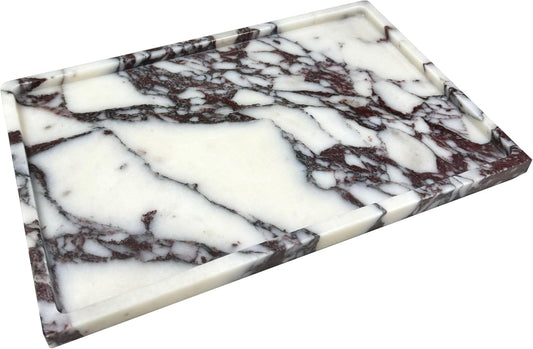 Marble Tray, 100% Genuine Natural Marble Stone Trays, Marble Trays for Decor Vanity, Bathroom Countertop, Kitchen Counter, Marble Storage Trays for Perfume, Cosmetics, Coffee, Jewelry, Etc