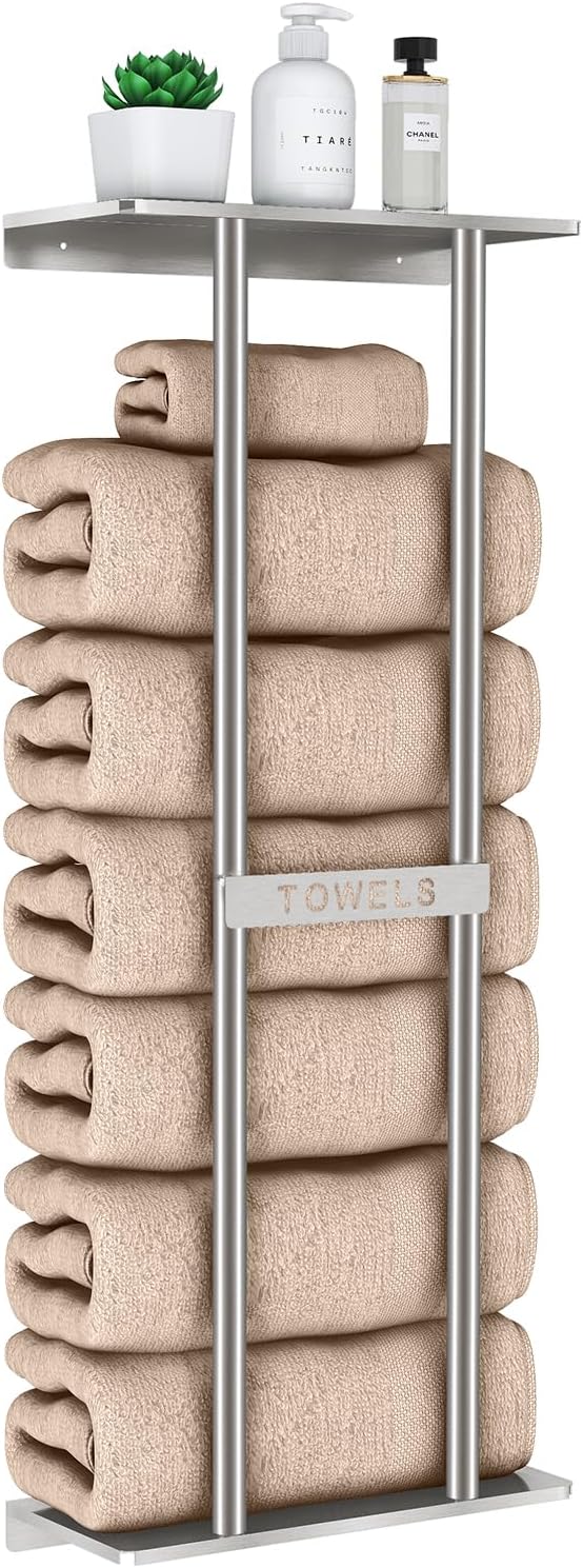 Towel Racks for Bathroom, STWWO Towel Storage for Small Bathroom 22inch, Stainless Steel Towel Rack Wall Mounted for Bath Towel, Brushed Nickel
