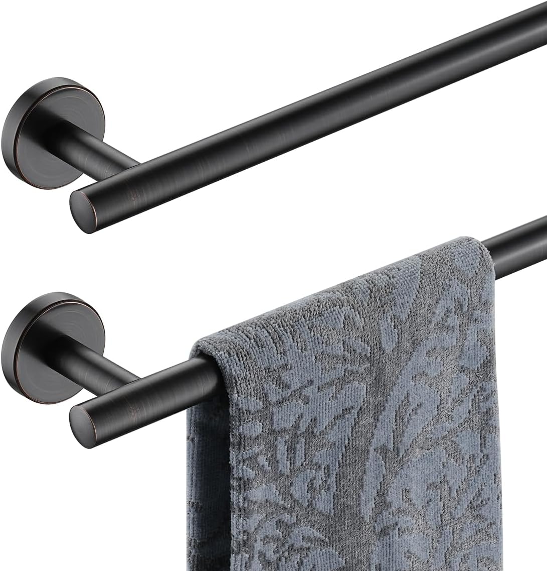 JQK Bath Towel Bar, 20.5 Inch 304 Stainless Steel Thicken 0.8mm Towel Rack Bathroom, Towel Holder Brushed Finished Wall Mount, Useable Length 18 Inch TB110L18-BN