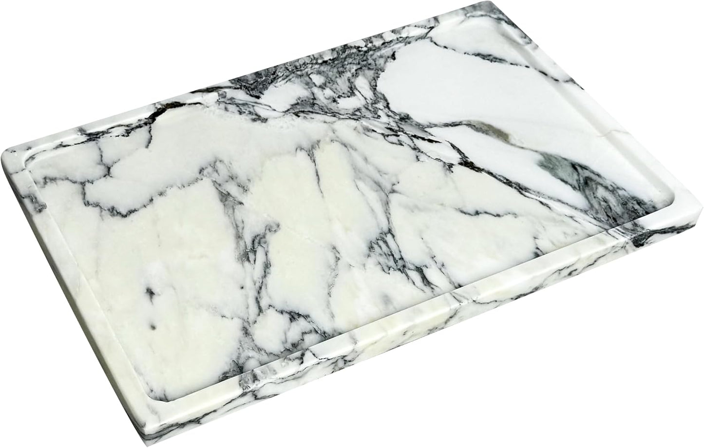 Marble Tray, 100% Genuine Natural Marble Stone Trays, Marble Trays for Decor Vanity, Bathroom Countertop, Kitchen Counter, Marble Storage Trays for Perfume, Cosmetics, Coffee, Jewelry, Etc