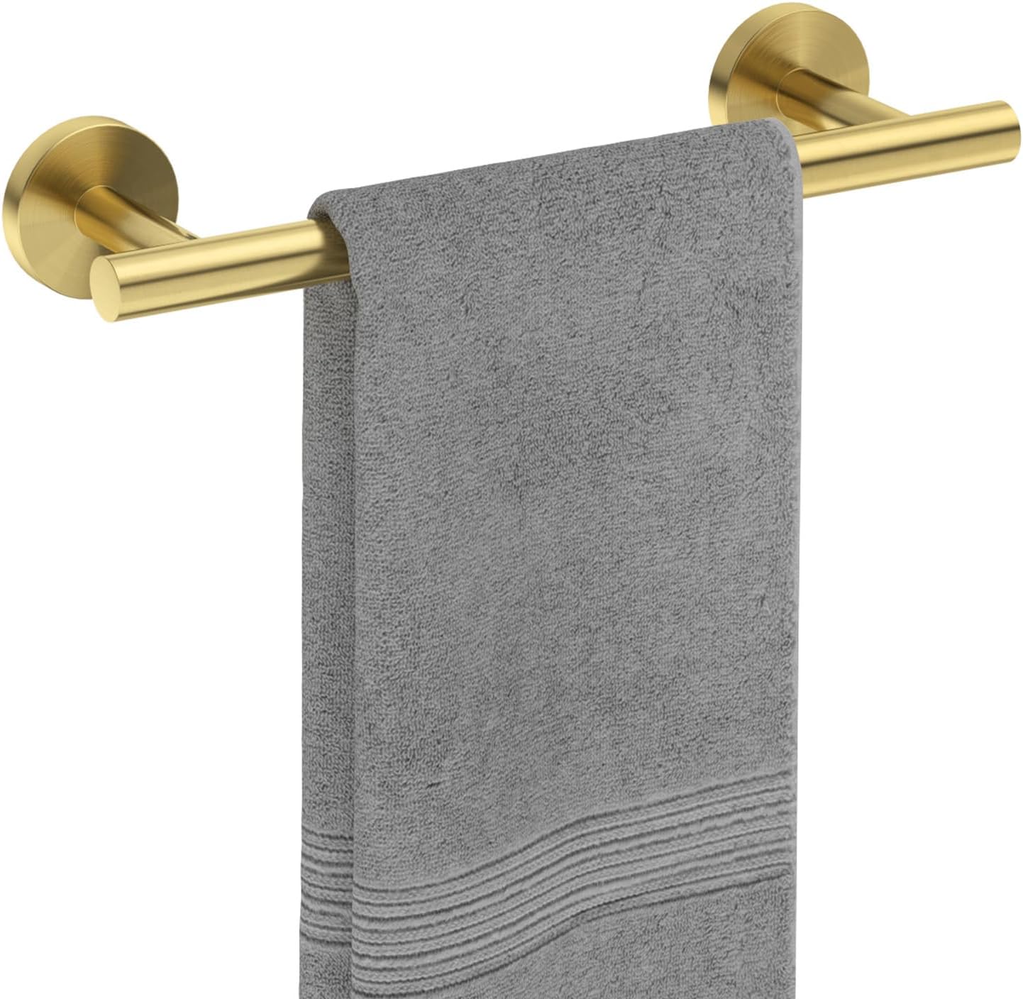 USHOWER Brushed Nickel Towel Bar, 24-Inch Towel Rack for Bathroom Wall Mounted, Thicken SUS304 Stainless Steel Towel Rod Modern Home Decor (Total Length 26-Inch)
