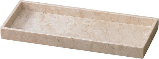 Creative Home Natural Java Marble Tray Handcrafted Stone Organizer for Bathroom Vanity Office Entryway Not Plastic Elegant Catchall for Skincare Jewelry Stationery, 6.5 x 16.5 x 1.5 H Inch