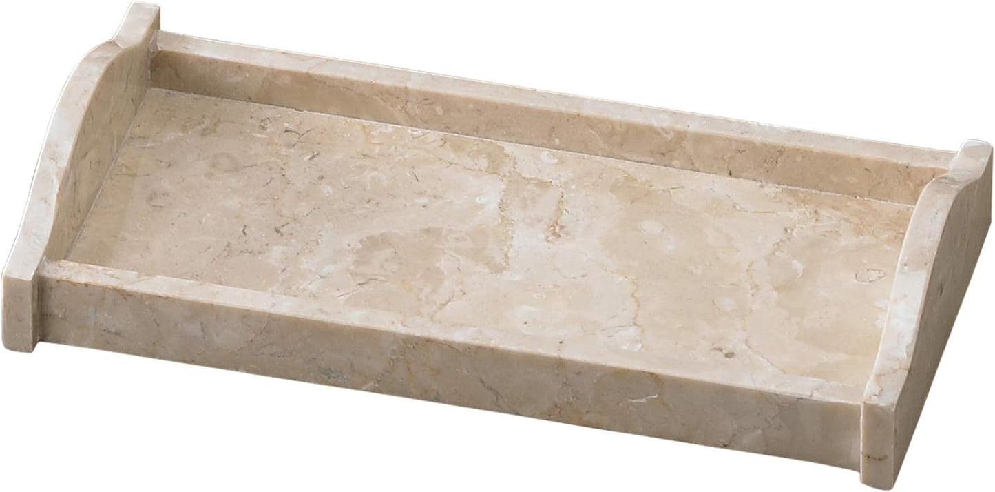Creative Home Natural Java Marble Tray Handcrafted Stone Organizer for Bathroom Vanity Office Entryway Not Plastic Elegant Catchall for Skincare Jewelry Stationery, 6.5 x 16.5 x 1.5 H Inch
