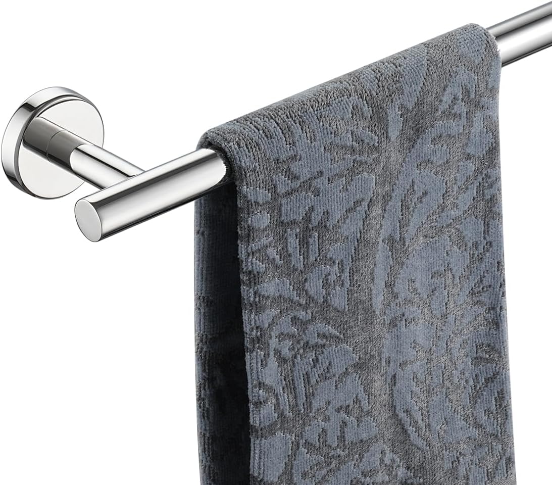 JQK Bath Towel Bar, 20.5 Inch 304 Stainless Steel Thicken 0.8mm Towel Rack Bathroom, Towel Holder Brushed Finished Wall Mount, Useable Length 18 Inch TB110L18-BN