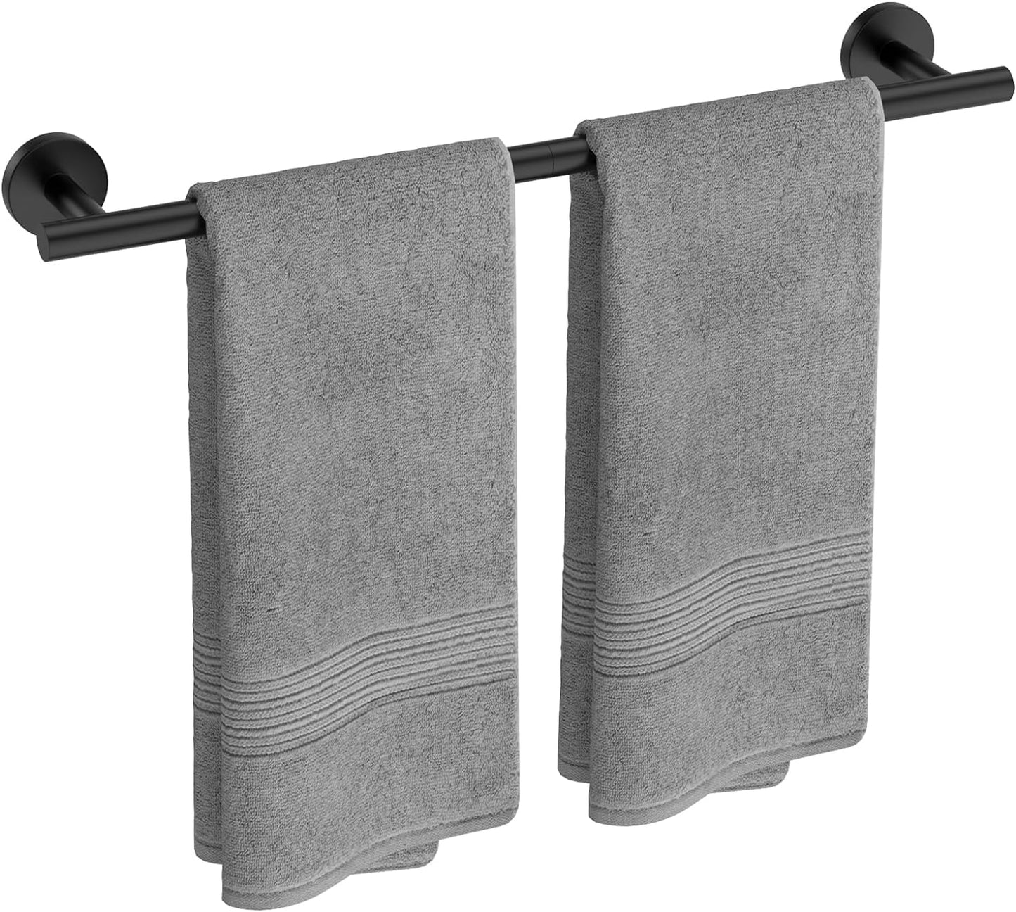 USHOWER Brushed Nickel Towel Bar, 24-Inch Towel Rack for Bathroom Wall Mounted, Thicken SUS304 Stainless Steel Towel Rod Modern Home Decor (Total Length 26-Inch)