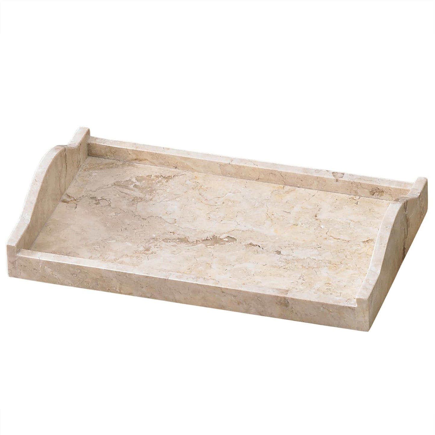 Creative Home Natural Java Marble Tray Handcrafted Stone Organizer for Bathroom Vanity Office Entryway Not Plastic Elegant Catchall for Skincare Jewelry Stationery, 6.5 x 16.5 x 1.5 H Inch
