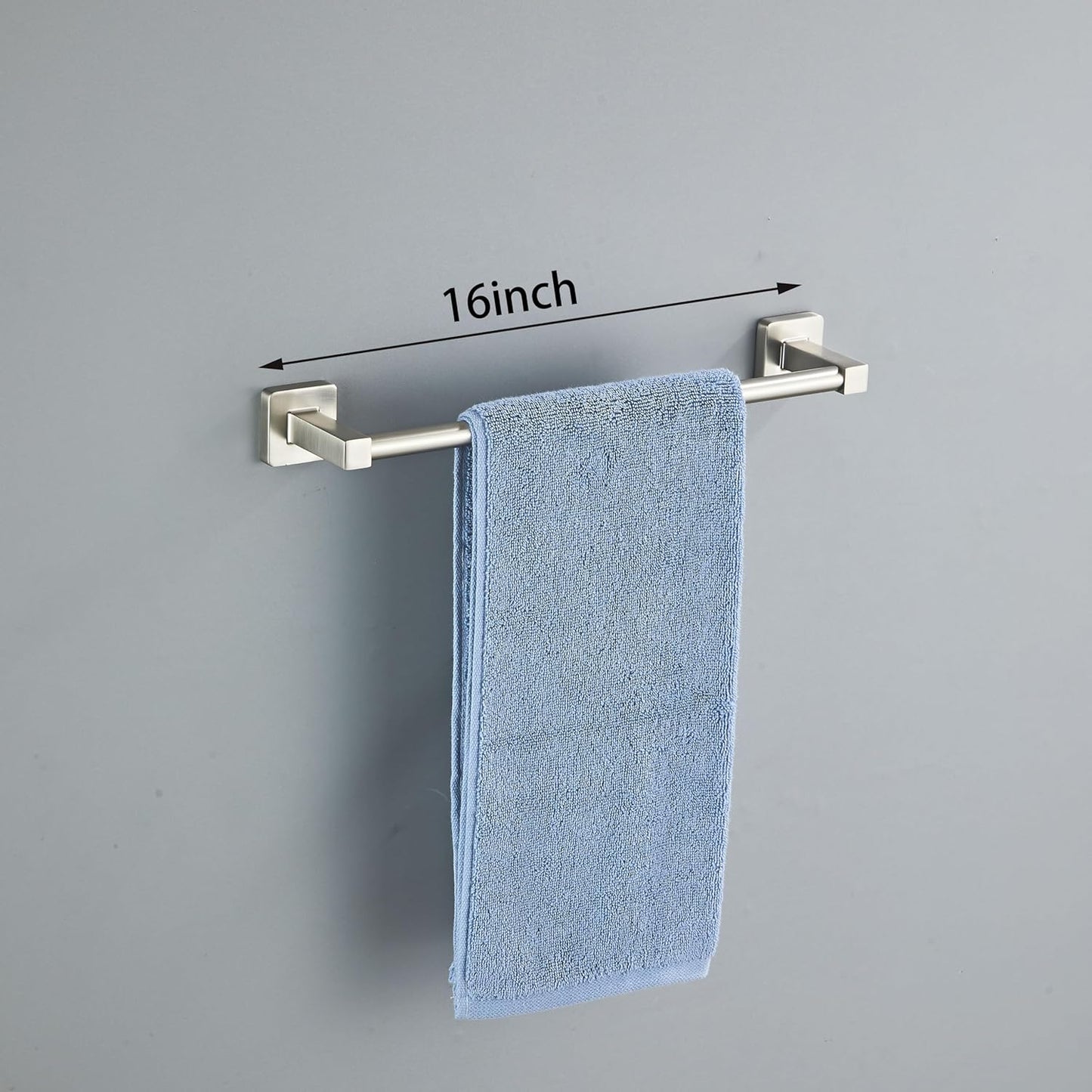 Brushed Nickel Bathroom Hardware Set 4 Pieces,Towel Bar Set Stainless Steel Wall Mounted, Includes 16In Hand Towel Bar, Towel Ring, Robe Towel Hooks,Toilet Paper Holder, Bathroom Towel Rack Set…